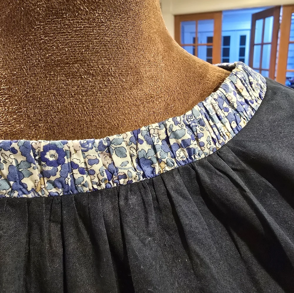 Blue Ruffled Boxy Blouse - Picture 4 of 6